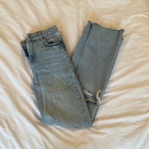 ZARA ripped wide leg jeans